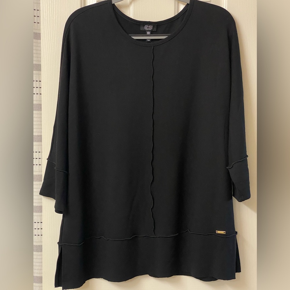 Jones New York Signature Black Tunic Top 3/4 Sleeves Size 1X